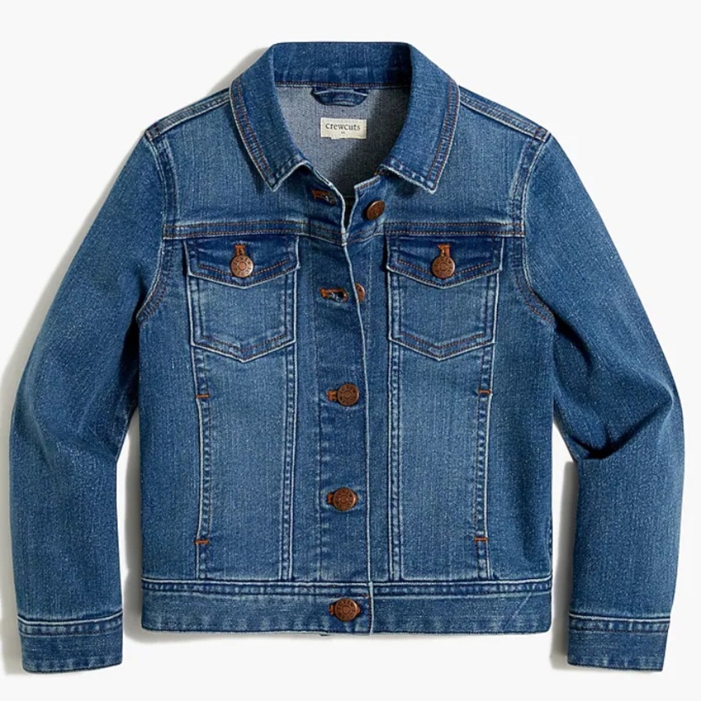 Crewcuts Girl's Blue Denim Jacket Size 8 Versatile Classic All Seasons NWT